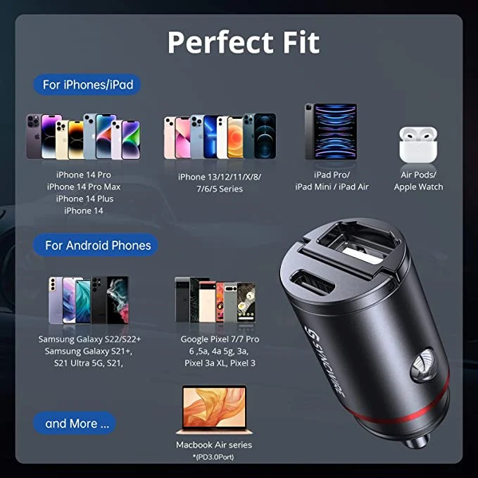 Mini Car Charger Cigarette Lighter USB Fast Charging