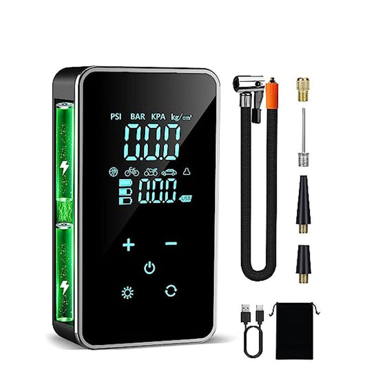 1715 Mini Car Tire Inflator Pump Portable Electric Pump Multifunctional Automatic High-pressure Flushing Air Compressor