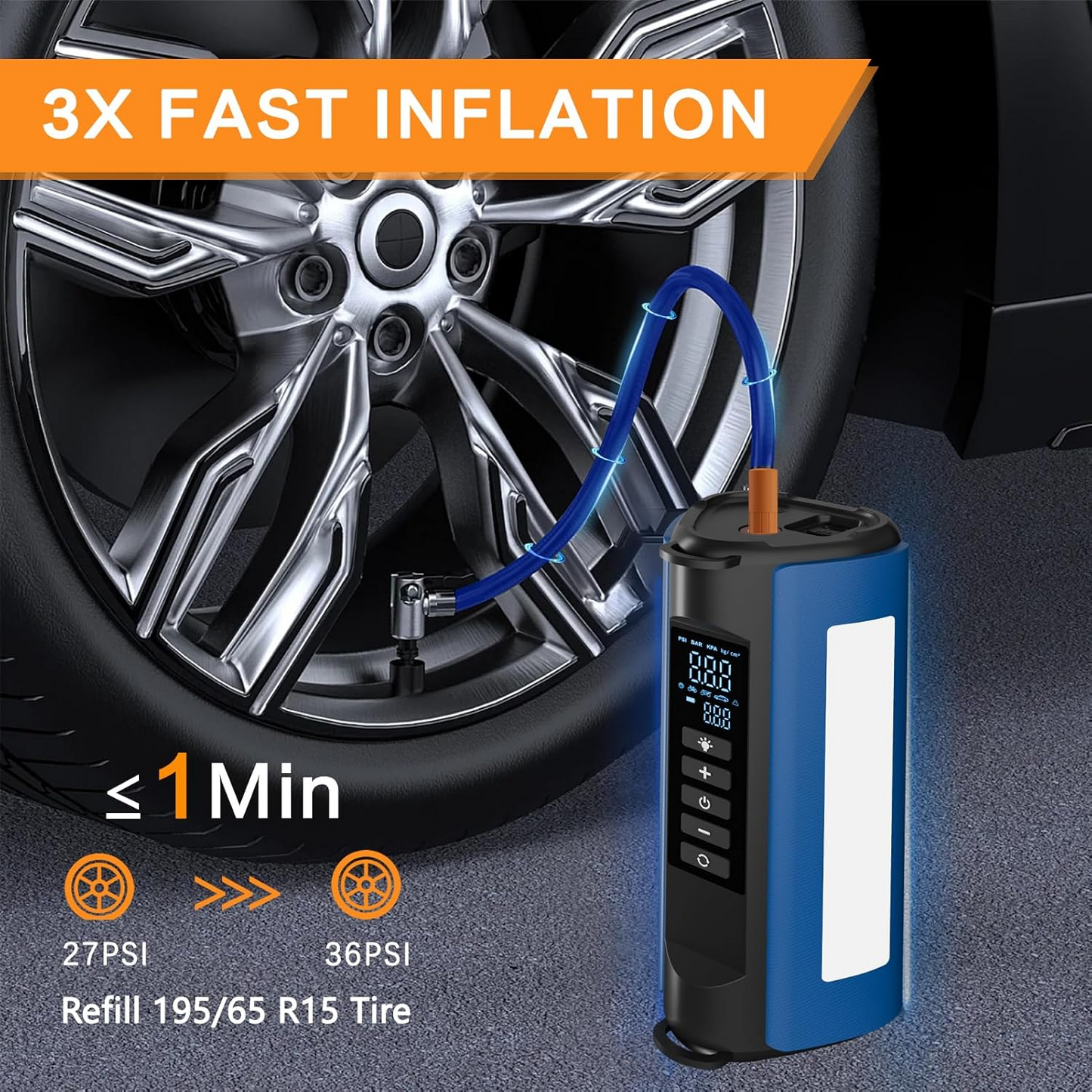 TS03 Portable Tire Inflator TS03 Car Emergency Power Outdoor Multifunctional Jump Starter and Air Pump with EVA Bag